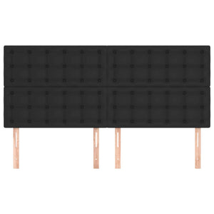 vidaXL Headboard Black 200x5x118/128 cm Faux Leather