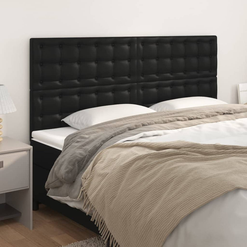vidaXL Headboard Black 200x5x118/128 cm Faux Leather
