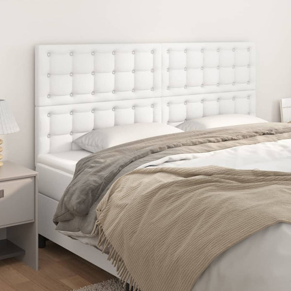 vidaXL Headboard White 200x5x118/128 cm Faux Leather