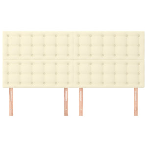 vidaXL Headboard Cream 200x5x118/128 cm Faux Leather