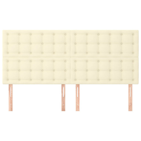 vidaXL Headboard Cream 200x5x118/128 cm Faux Leather
