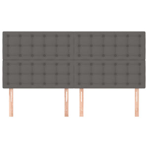 vidaXL Headboard Grey 200x5x118/128 cm Faux Leather