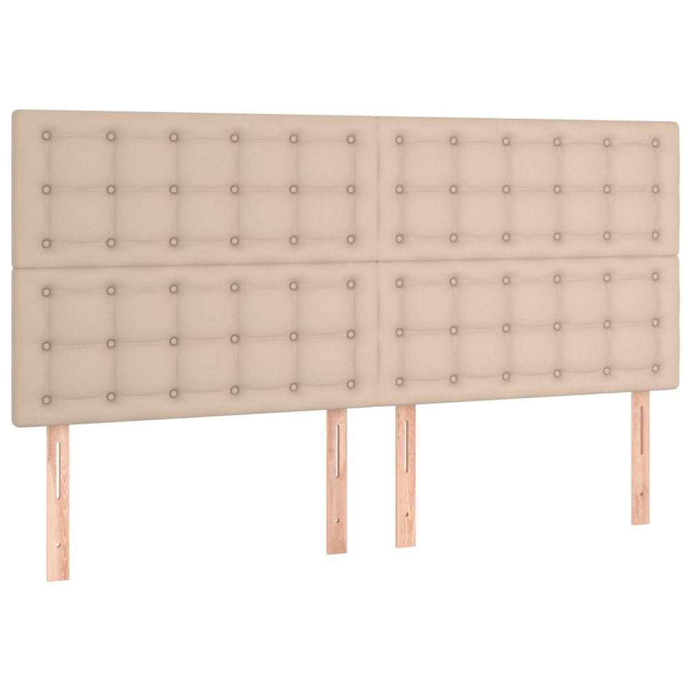 vidaXL Headboard Cappuccino 200x5x118/128 cm Faux Leather