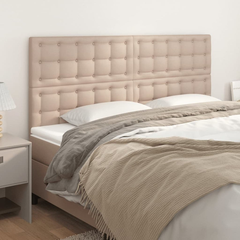 vidaXL Headboard Cappuccino 200x5x118/128 cm Faux Leather