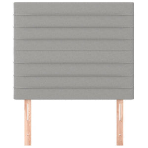 vidaXL Headboard Light Gray 80x5x118/128 cm Fabric