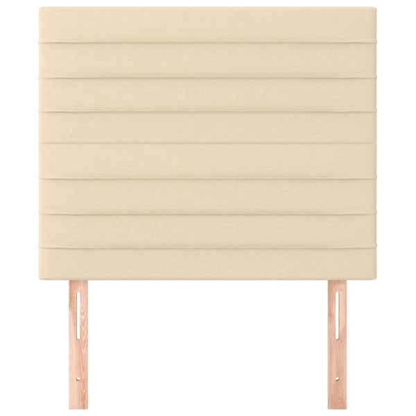 vidaXL Headboard Cream 80x5x118/128 cm Fabric