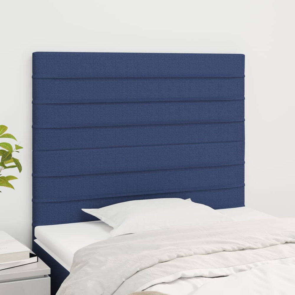 vidaXL Headboard Blue 80x5x118/128 cm Fabric