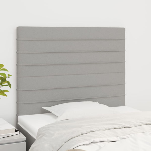 vidaXL Headboard Light Gray 90x5x118/128 cm Fabric