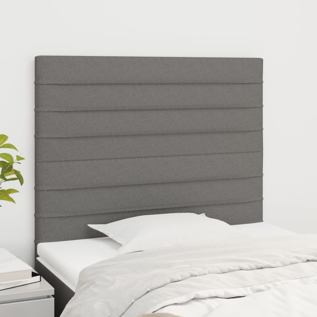 vidaXL Headboard Dark Grey 90 x 5 x 118/128 cm Fabric