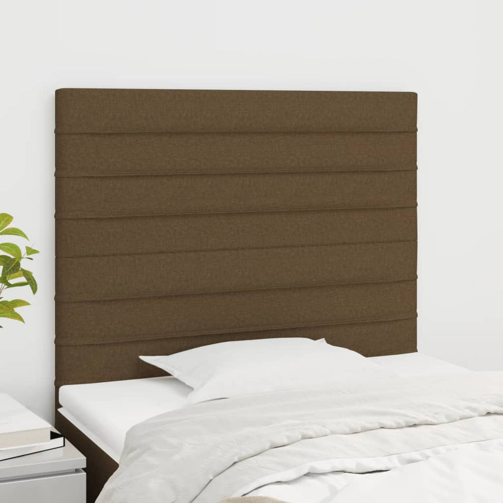 vidaXL Headboard Dark Brown 90x5x118/128 cm Fabric