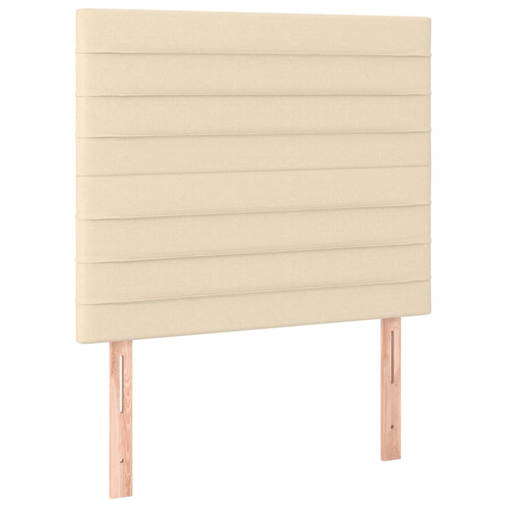 vidaXL Headboard Cream 90x5x118/128 cm Fabric