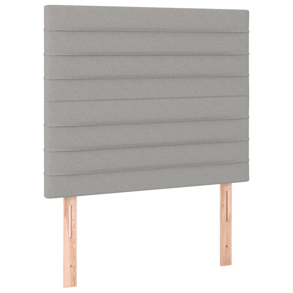 vidaXL Headboard Light Gray 100 x 5 x 118/128 cm Fabric
