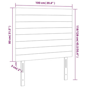 vidaXL Headboard Cream 100x5x118/128 cm Fabric