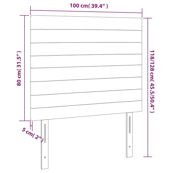 vidaXL Headboard Cream 100x5x118/128 cm Fabric
