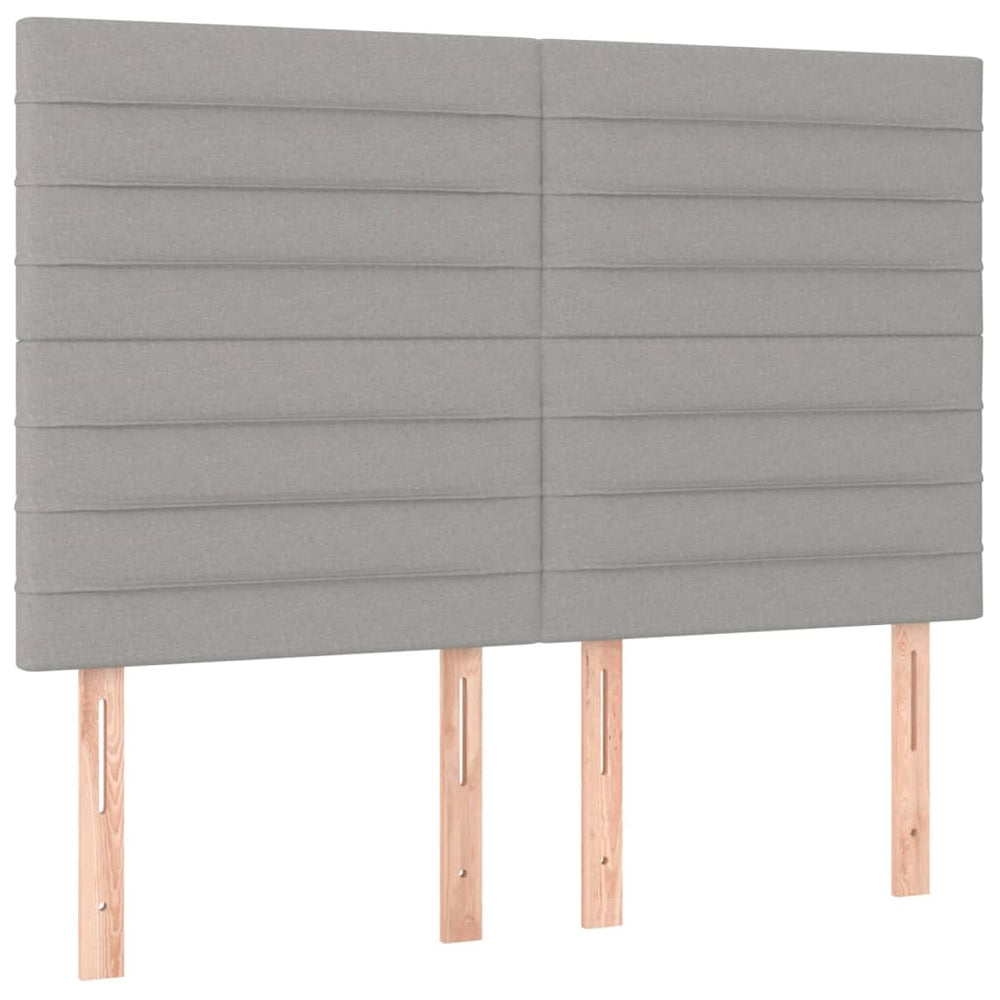 vidaXL Headboard Light Gray 144x5x118/128 cm Fabric