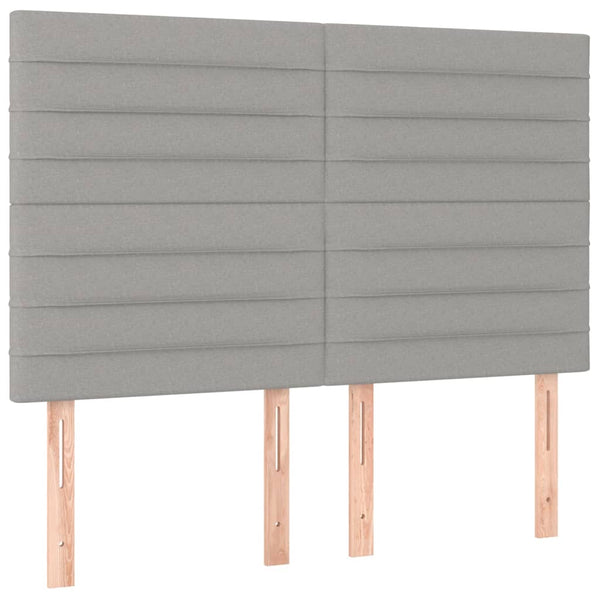 vidaXL Headboard Light Gray 144x5x118/128 cm Fabric
