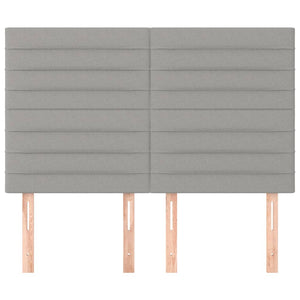 vidaXL Headboard Light Gray 144x5x118/128 cm Fabric