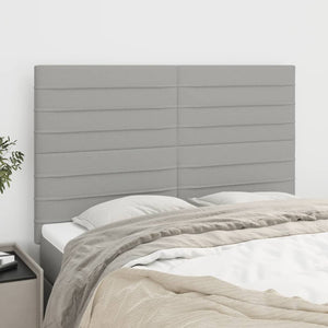 vidaXL Headboard Light Gray 144x5x118/128 cm Fabric