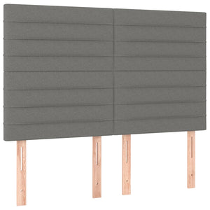 vidaXL Headboard Dark Grey 144 x 5 x 118/128 cm Fabric