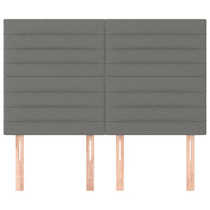 vidaXL Headboard Dark Grey 144 x 5 x 118/128 cm Fabric