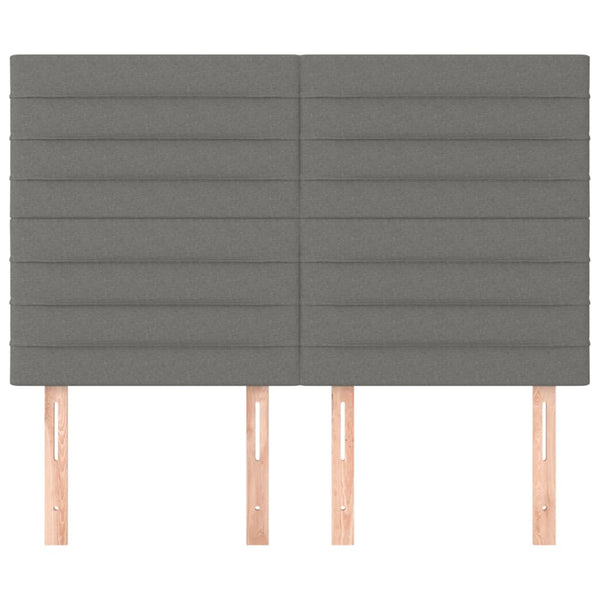 vidaXL Headboard Dark Grey 144 x 5 x 118/128 cm Fabric