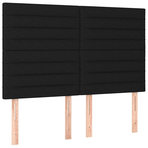vidaXL Headboard Black 144x5x118/128 cm Fabric
