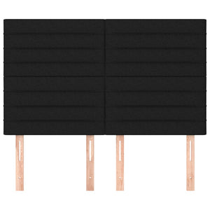 vidaXL Headboard Black 144x5x118/128 cm Fabric
