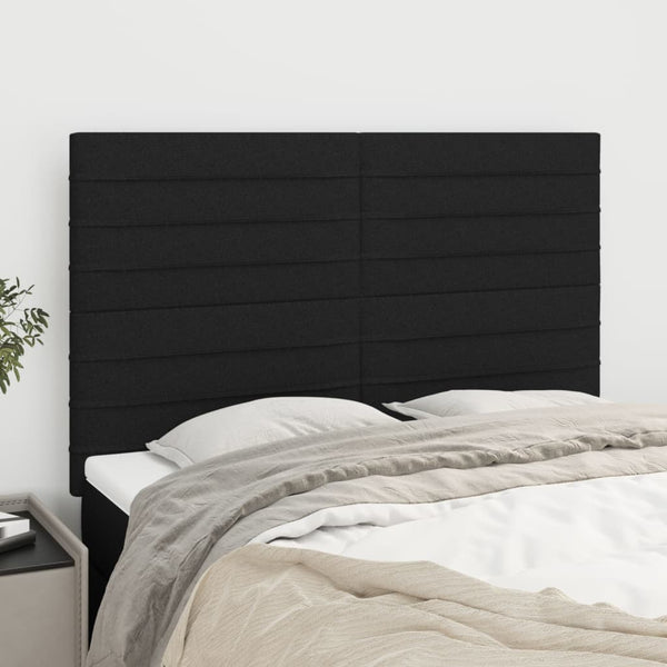 vidaXL Headboard Black 144x5x118/128 cm Fabric
