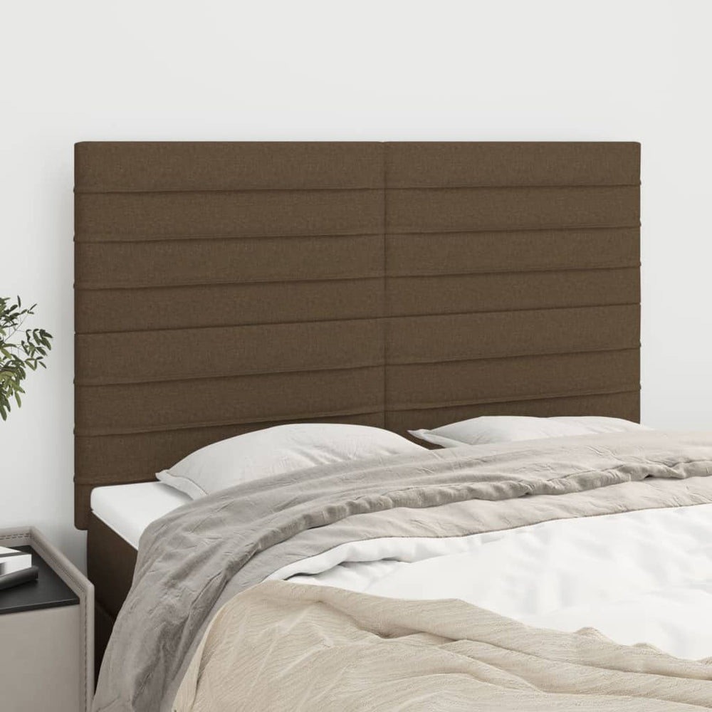vidaXL Headboard Dark Brown 144x5x118/128 cm Fabric