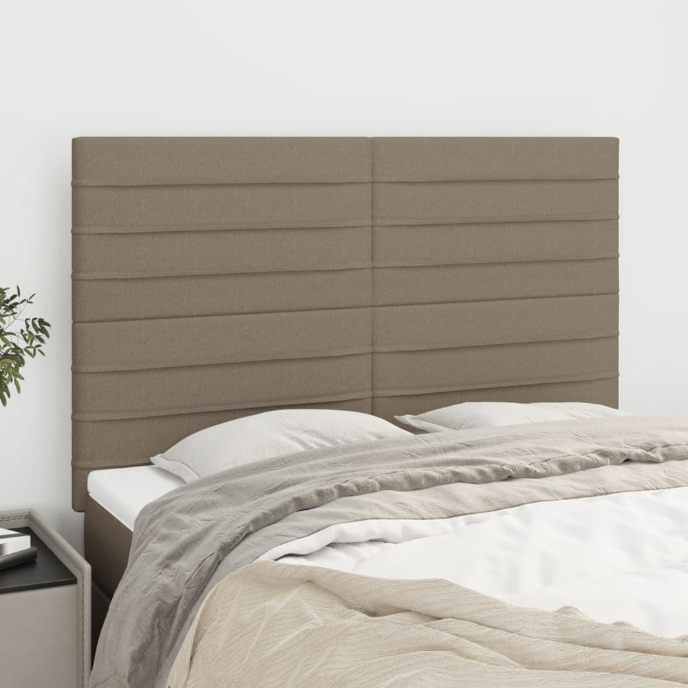 vidaXL Headboard Taupe 144x5x118/128 cm Fabric