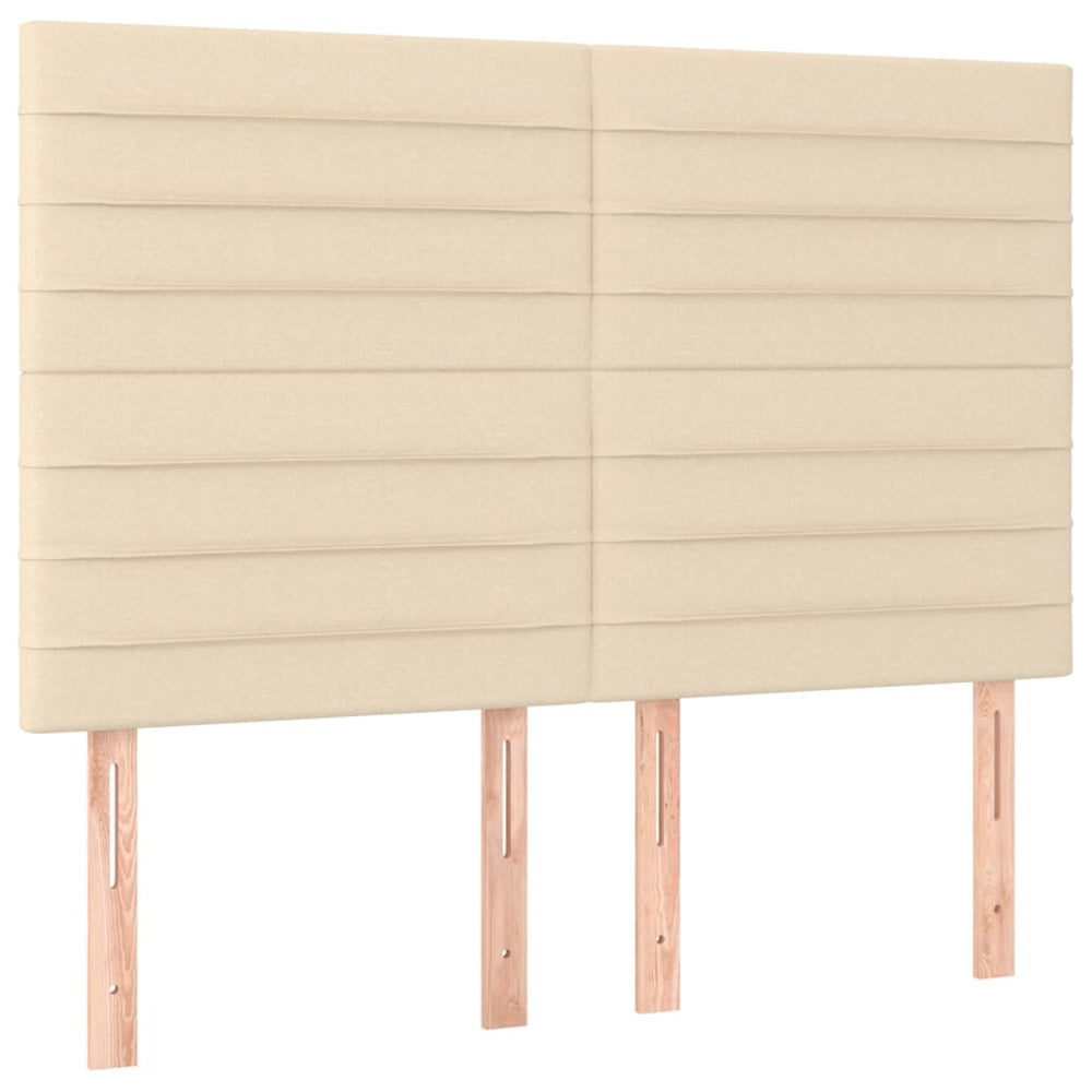 vidaXL Headboard Cream 144x5x118/128 cm Fabric