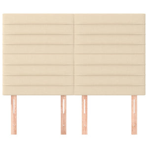 vidaXL Headboard Cream 144x5x118/128 cm Fabric