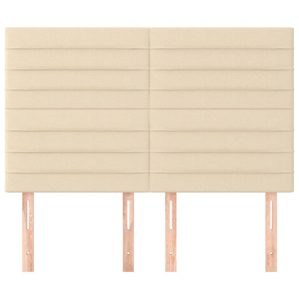 vidaXL Headboard Cream 144x5x118/128 cm Fabric