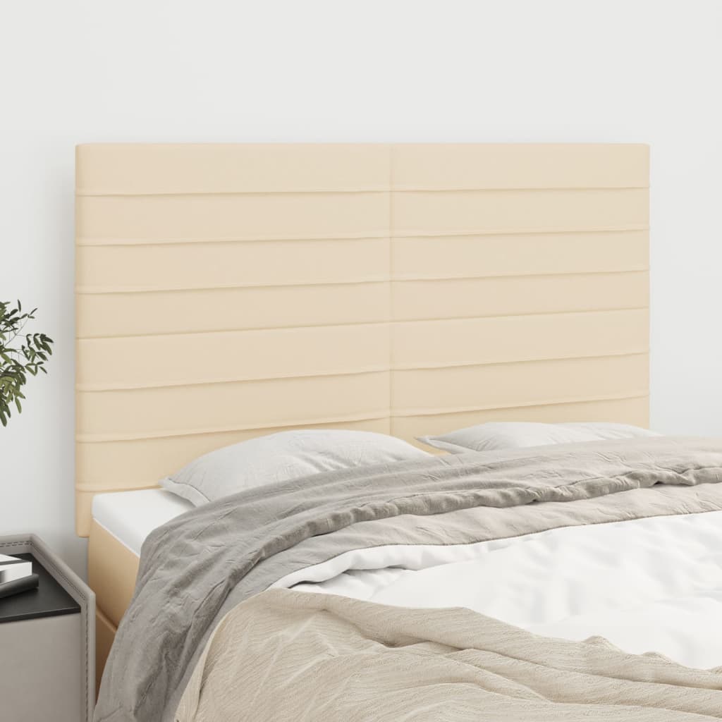 vidaXL Headboard Cream 144x5x118/128 cm Fabric