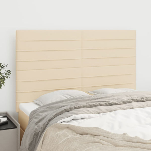 vidaXL Headboard Cream 144x5x118/128 cm Fabric