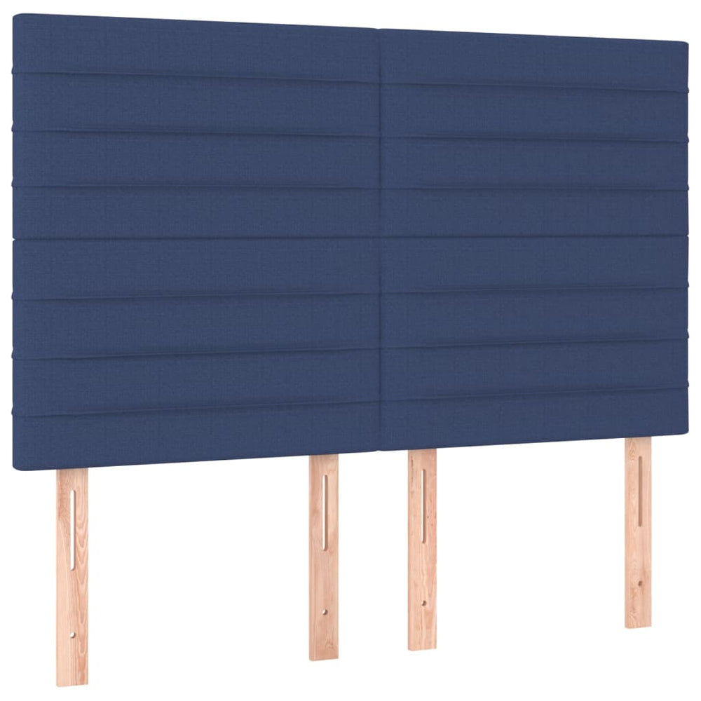 vidaXL Headboard Blue 144x5x118/128 cm Fabric