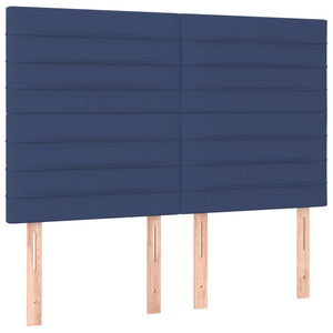 vidaXL Headboard Blue 144x5x118/128 cm Fabric