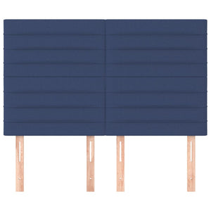 vidaXL Headboard Blue 144x5x118/128 cm Fabric