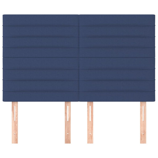 vidaXL Headboard Blue 144x5x118/128 cm Fabric