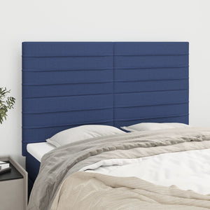vidaXL Headboard Blue 144x5x118/128 cm Fabric