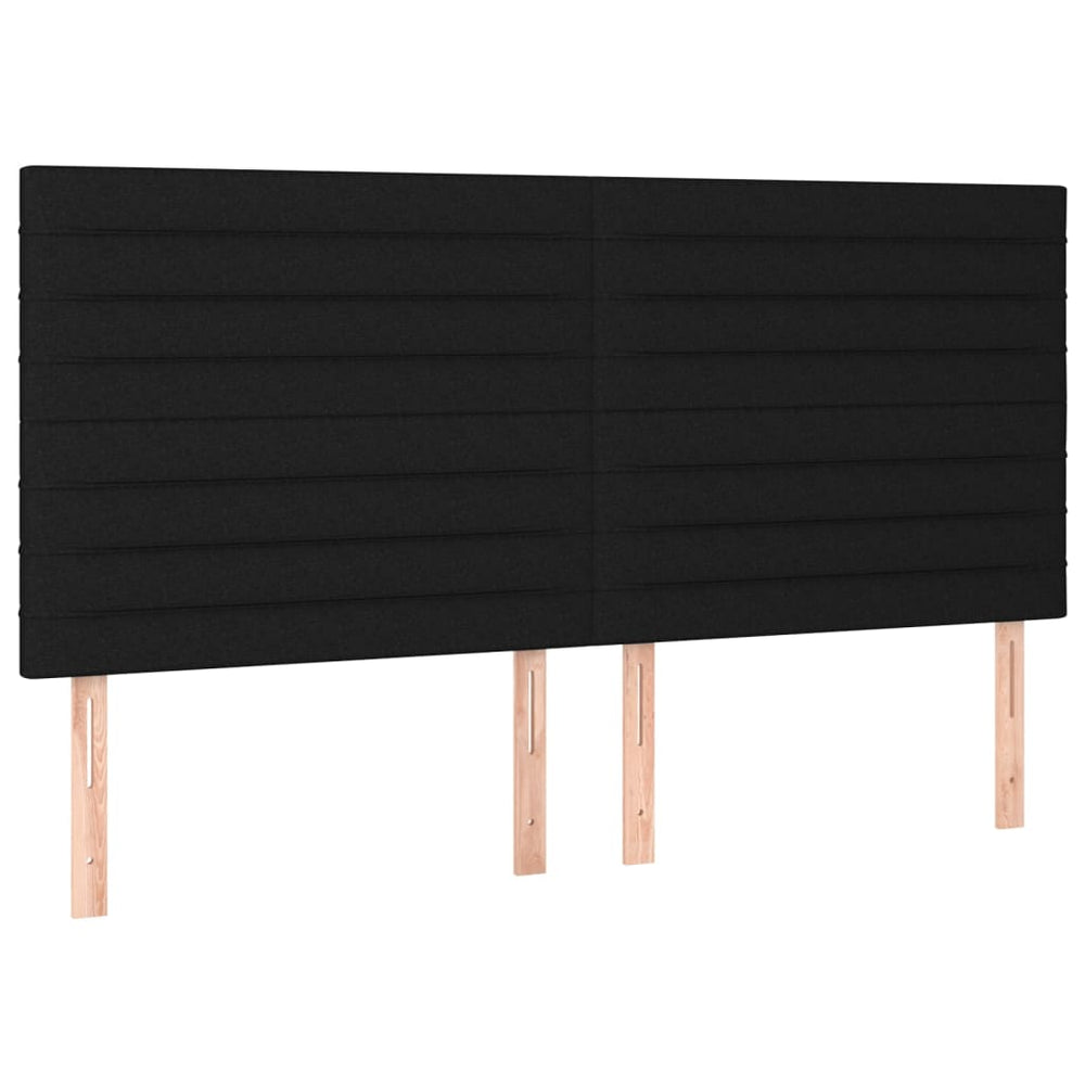 vidaXL Headboard Black 160 x 5 x 118/128 cm Fabric