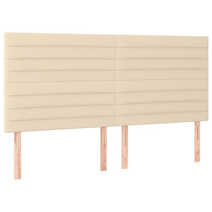 vidaXL Headboard Cream 160x5x118/128 cm Fabric