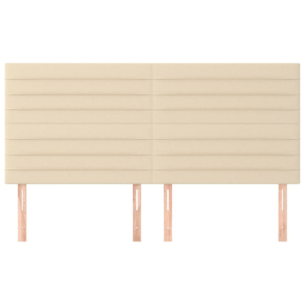 vidaXL Headboard Cream 160x5x118/128 cm Fabric