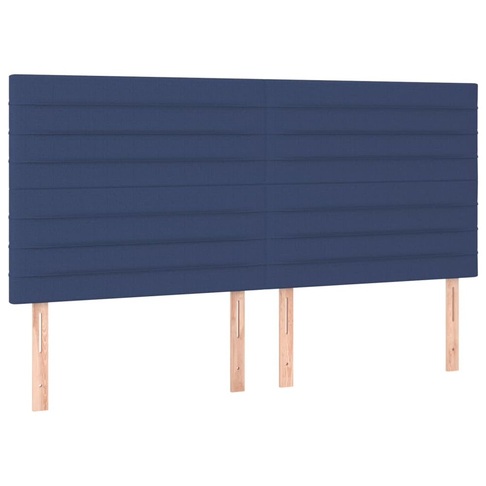 vidaXL Headboard Blue 160x5x118/128 cm Fabric