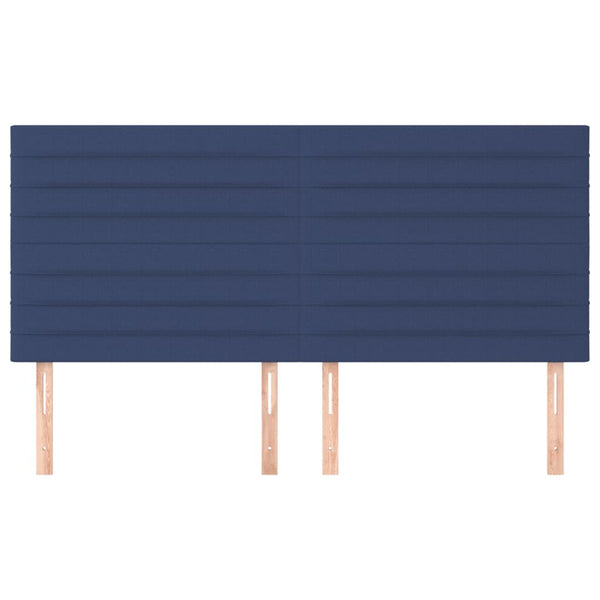 vidaXL Headboard Blue 160x5x118/128 cm Fabric
