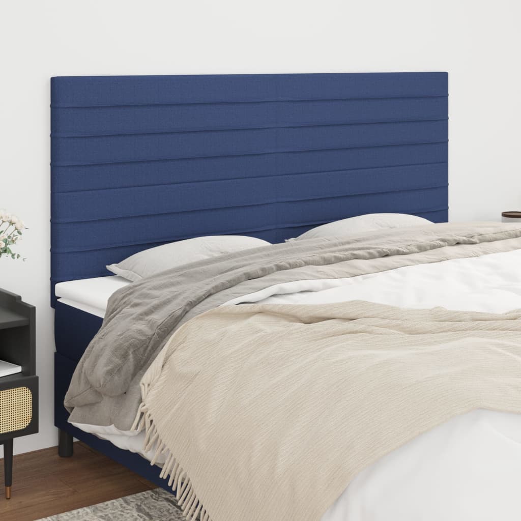 vidaXL Headboard Blue 160x5x118/128 cm Fabric