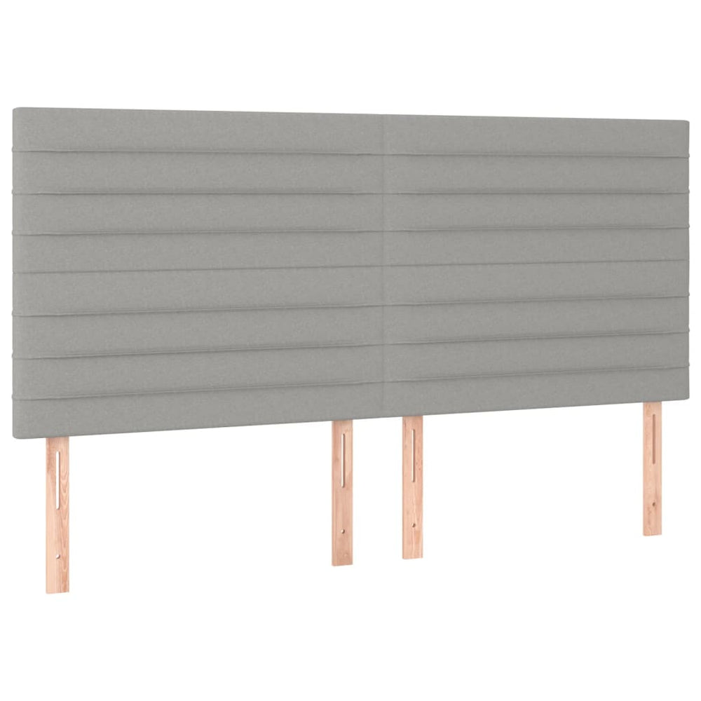 vidaXL Headboard Light Gray 180 x 5 x 118/128 cm Fabric