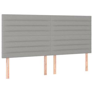 vidaXL Headboard Light Gray 180 x 5 x 118/128 cm Fabric