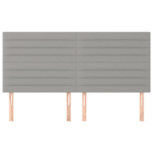 vidaXL Headboard Light Gray 180 x 5 x 118/128 cm Fabric