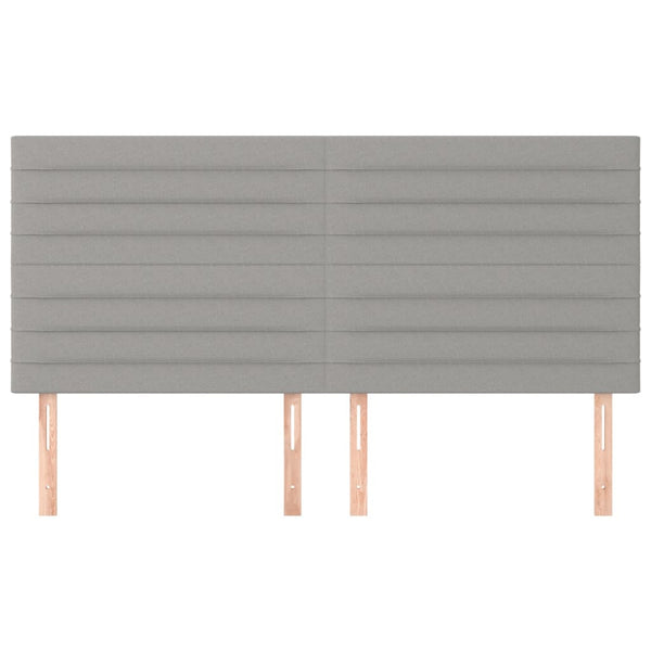 vidaXL Headboard Light Gray 180 x 5 x 118/128 cm Fabric